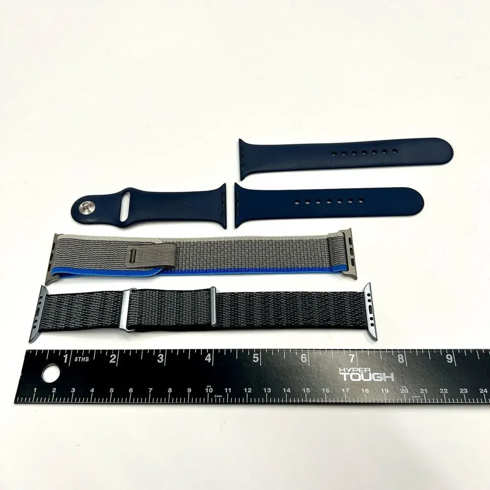 Lot Of 3 Smartwatch Bands Stretchy & Extra Long Gray Black 42/44/45mm